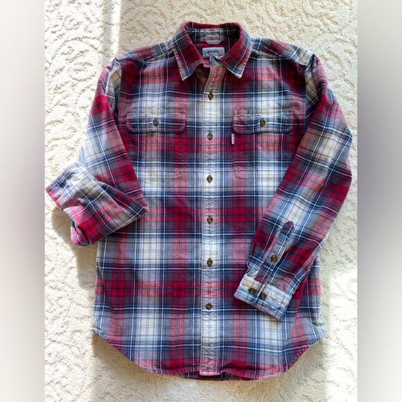 Carhartt medium men’s plaid heavy flannel original fit button front shirt. - Picture 1 of 8
